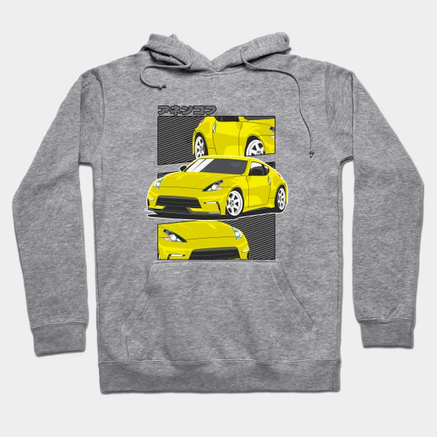 Yellow Nissan 370z Hoodie by Rebellion Store